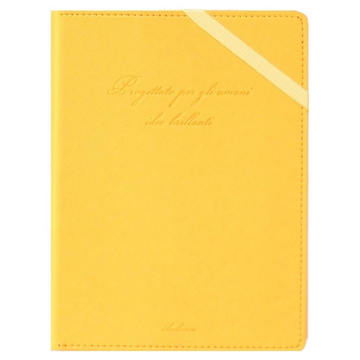 비팬시 마이데이 하드커버 스트랩 카드포켓 만년 다이어리 노트 A5, 옐로우, 1개