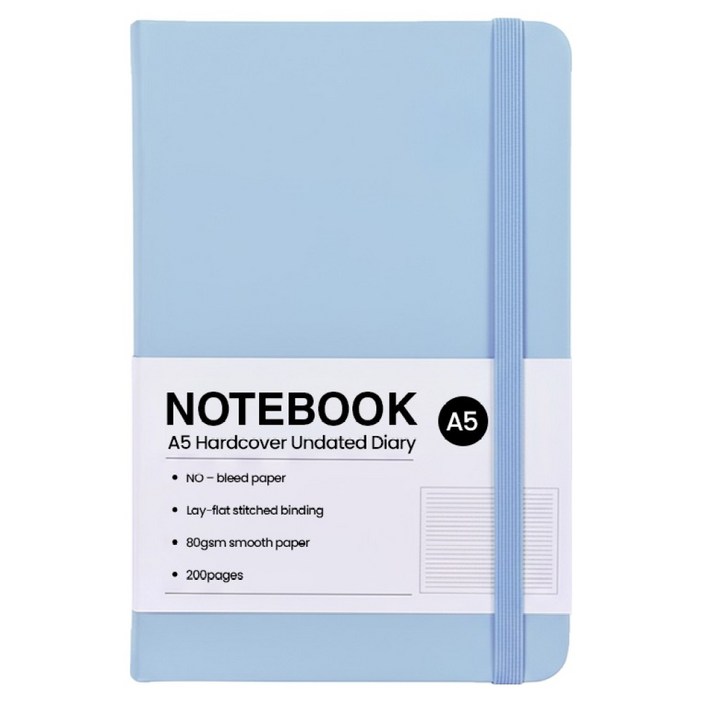 모더너리 A5 하드커버 업무용 플래너 만년 다이어리, 스카이 블루, 1개