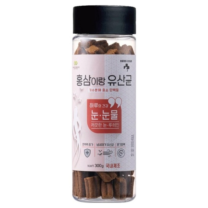 레디펫고 강아지 홍삼이랑유산균 가수분해 영양간식, 눈눈물깨끗한 눈 루테인, 300g, 1개