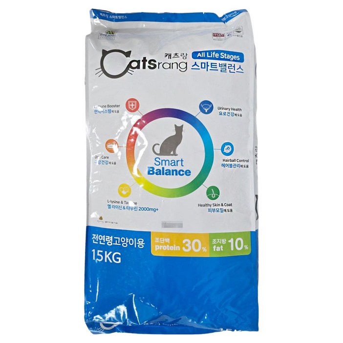 캐츠랑 전연령 고양이 스마트 밸런스 사료, 15kg, 1개