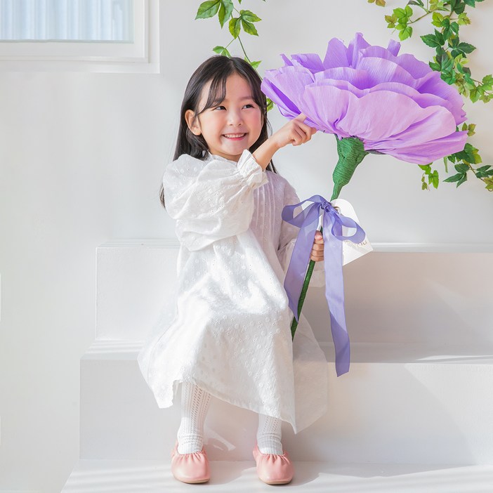 뷰티풀데코센스 조화 자이언트 리본장식 카네이션, 퍼플, 1개