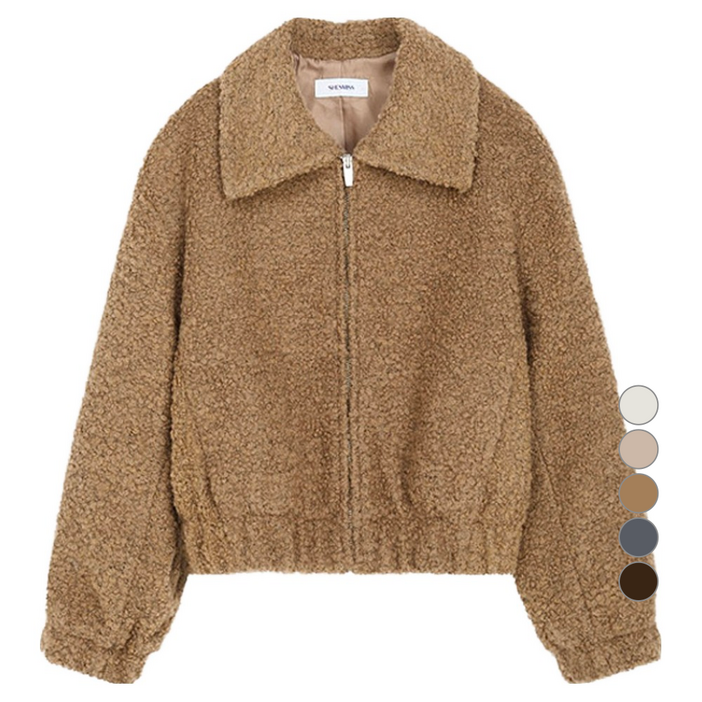 쉬즈미스 여성용 부클 카라 집업 점퍼 SWWJPO42010