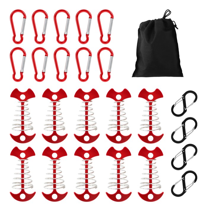 코멧 아웃도어 데크팩 10개 + 카라비너 10개 + S 카라비너 4개 + 파우치