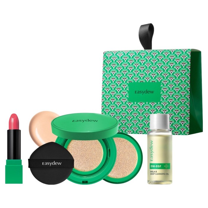 이지듀 기미쿠션 선물세트, 1세트, 립스틱 + 쿠션 + 클렌징 오일
