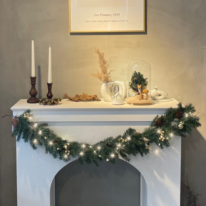 모리앤 크리스마스 조프리 롱리스 골든볼  조명 세트, 혼합색상, 135cm, 1개