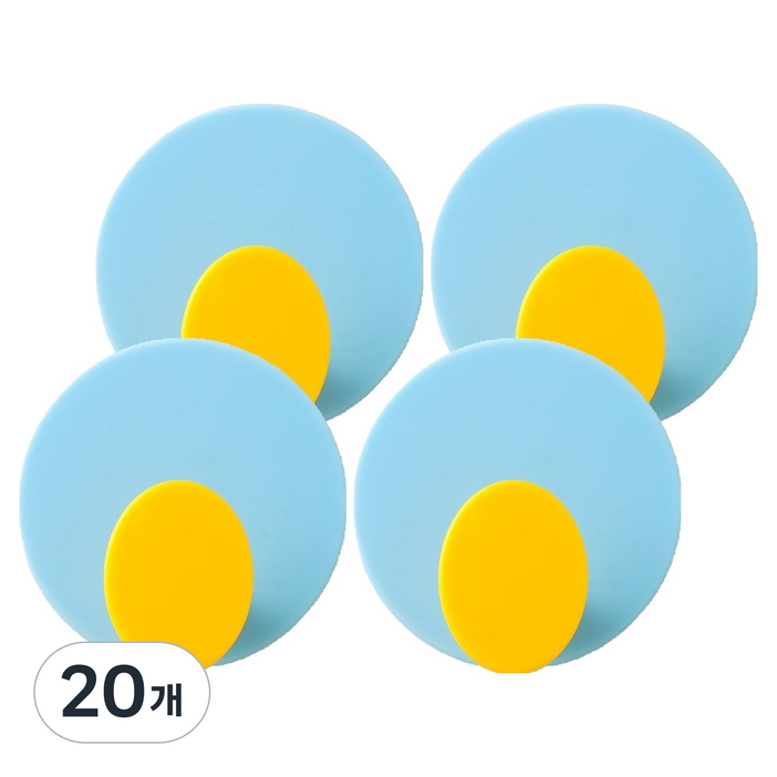 피어니스트 심플 컬러 접착식 무타공걸이, 스카이, 20개