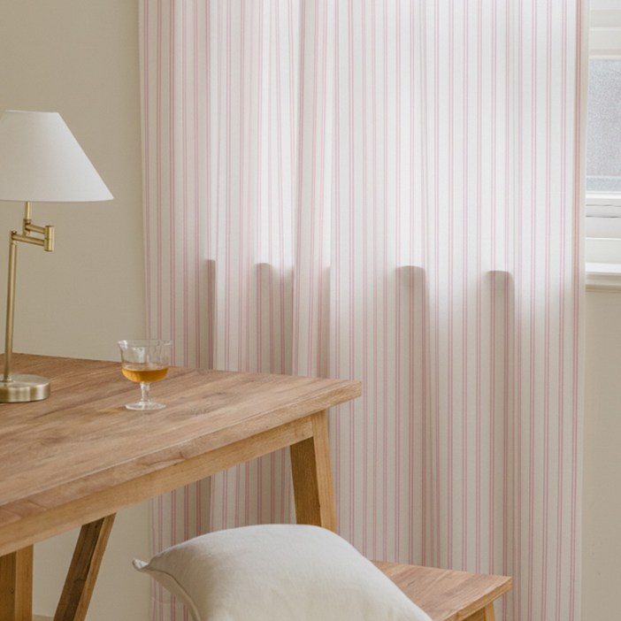 바자르 내추럴소프트 스트라이프 가리개커튼 창문형