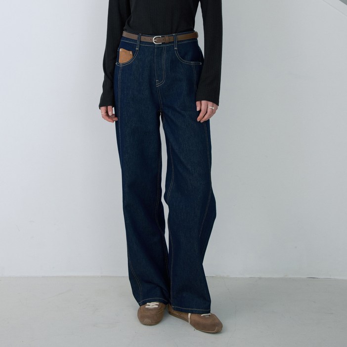 쥬시쥬디 여성용 스트레이트 생지 데님 팬츠 JZDP024A