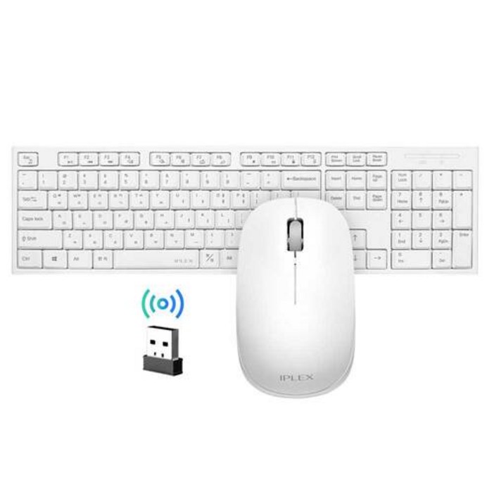 아이플렉스 무선키보드 마우스 세트, 화이트, RK-2000C, 일반형