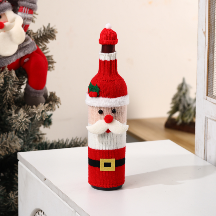 웰롯 크리스마스 니트 와인커버 장식 30 x 7 cm