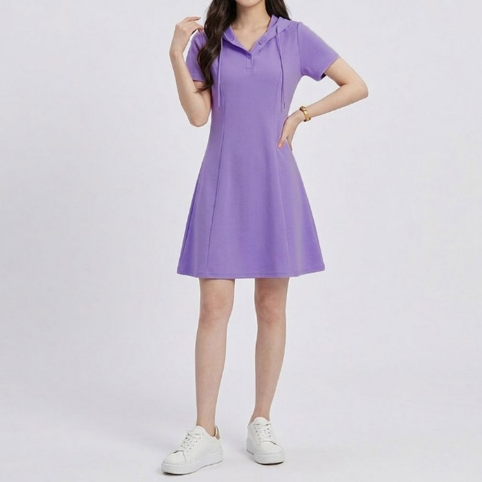 소니오 여성용 후드 마카롱 반팔 원피스