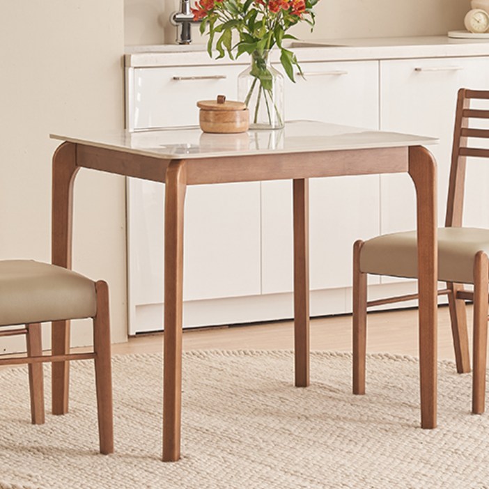 잉글랜더 비올라 통세라믹 고무나무 원목 식탁 방문설치