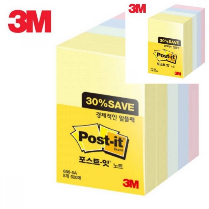 3M 포스트잇 노트 알뜰팩 6565A, 노랑 애플민트 크림블루 러블리핑크, 1개 3M 포스트잇 노트 알뜰팩 6565A, 노랑 애플민트 크림블루 러블리핑크, 1개