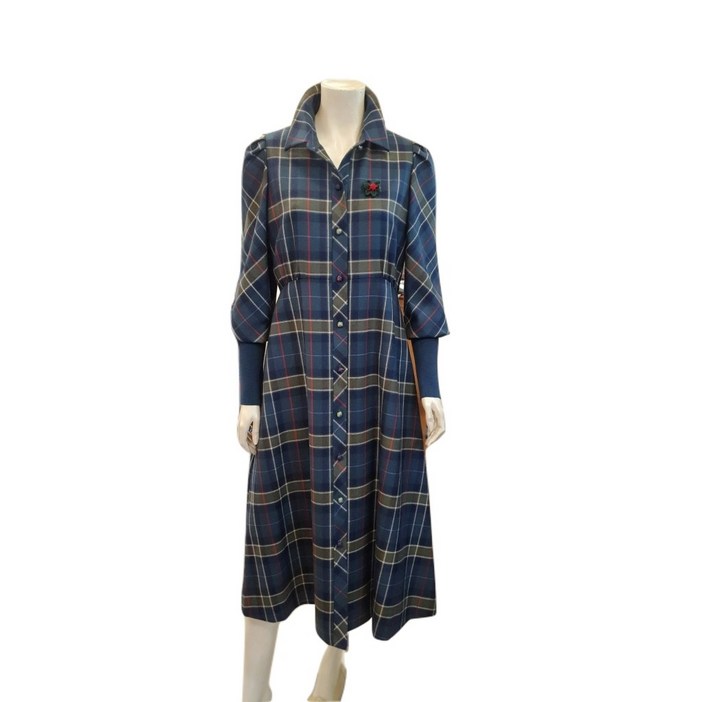 2001비꼴리끄 비꼴리끄 인기 원피스 울체크 소매 시보리 원피스B214WO3040492