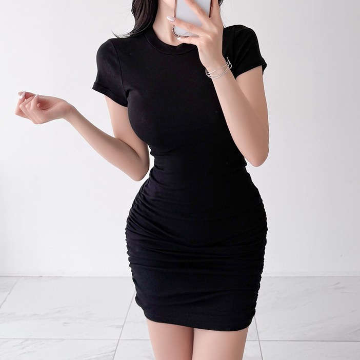 글램디브 파시몬 쫀쫀 글램핏 쇼트 드레스 AD0541