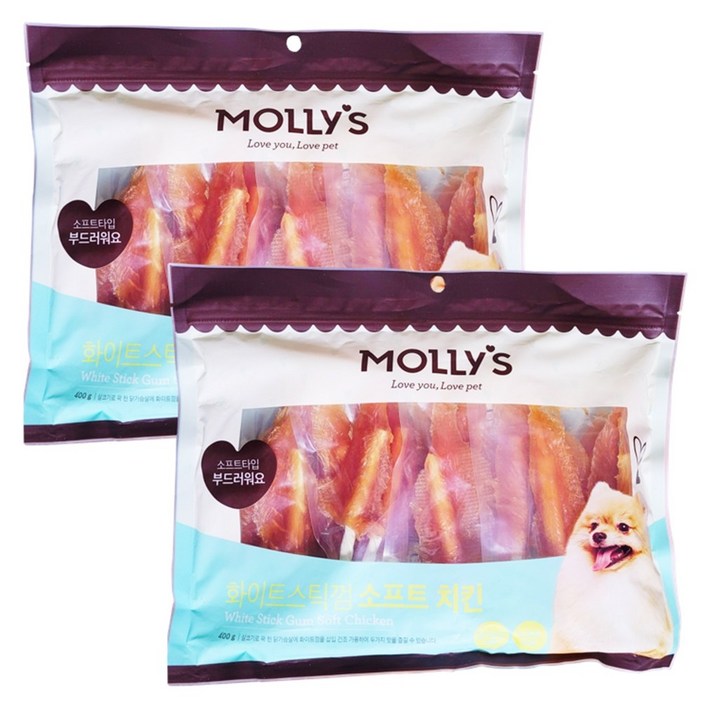 몰리스 화이트 스틱껌 소프트 치킨 400g 부드러운 애견 펫 간식 반려견 치아관리 몰리스 화이트 스틱껌 소프트 치킨 400g 부드러운 애견 펫 간식 반려견 치아관리