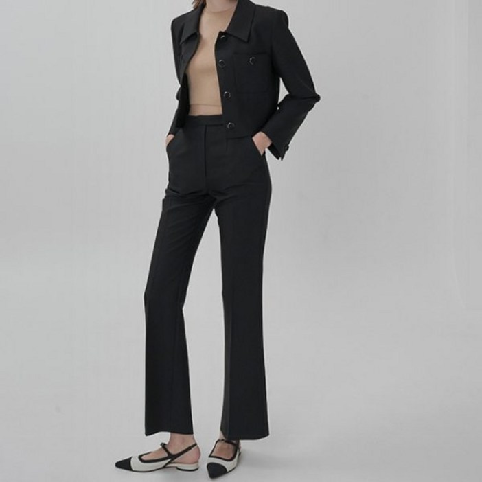 나인(Atelier Nain) 레이 셋업 슬림 부츠컷 팬츠(PT-5376) 196091