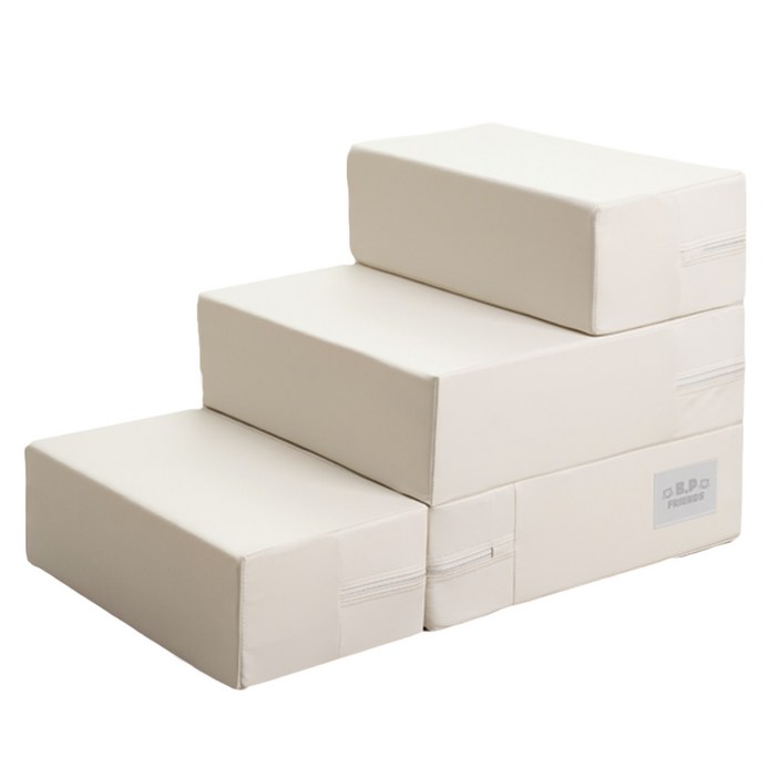 3단,2단 좌우 변형, 쉼터까지 우리 아이 관절 건강을 위한 논슬립 듀얼 펫 스텝 비피프렌즈, 논슬립 아이보리, 1개