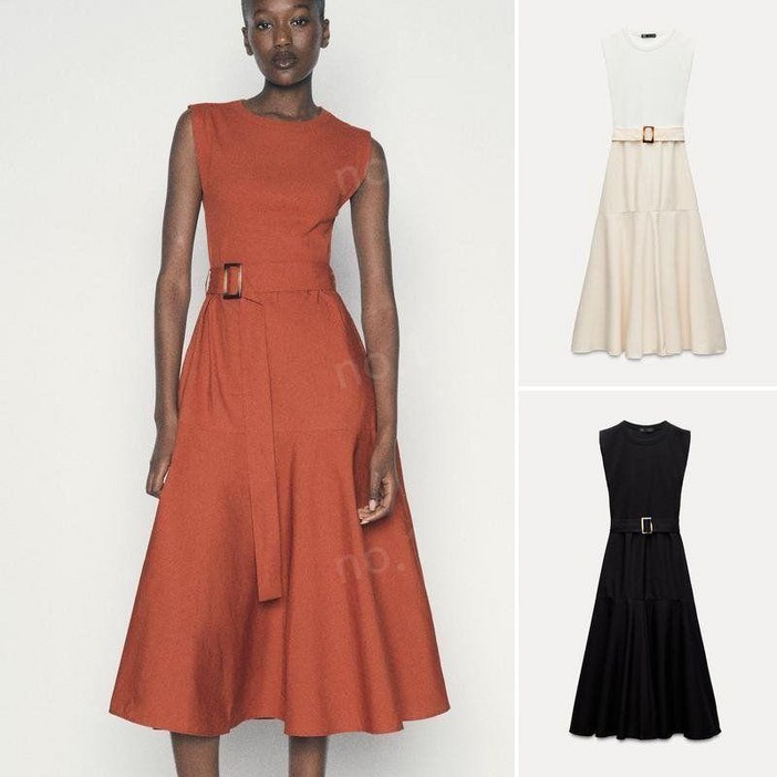 ZARA 자라 여성 2025 신상 벨트 롱 원피스