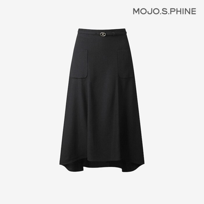 매장정품 MOJO 모조에스핀 벨티드 A라인 언발란스 스커트 BKS252MSD011 스타일 완성