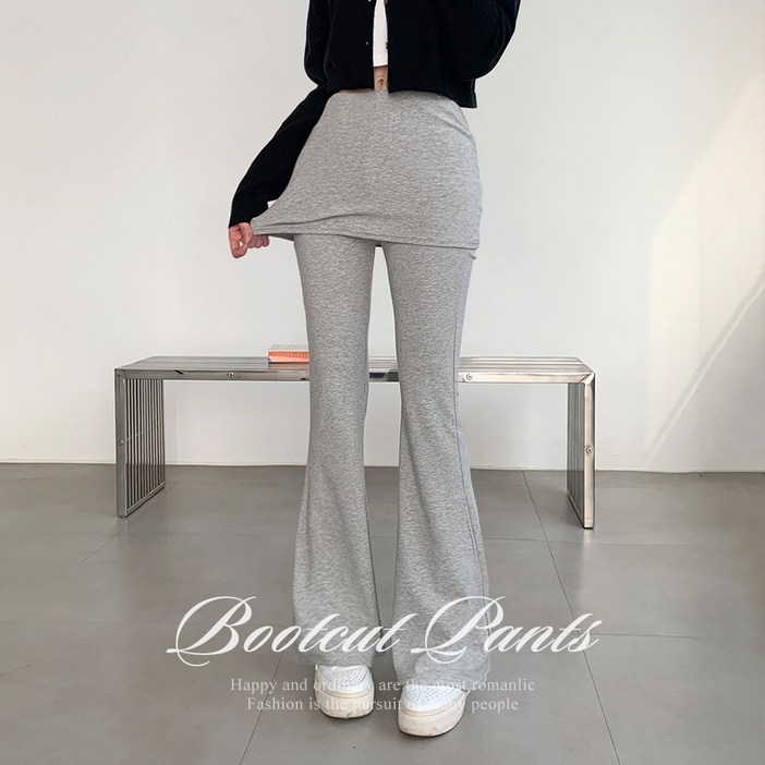 순이야 S.여성 커버핏 레이어드 부츠컷 롱 레깅스 요가복 필라테스