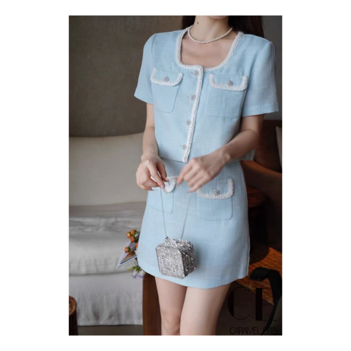 CE CARAMEL.EYES 트위드 자켓 미니스커트 여성 투피스 세트 C31