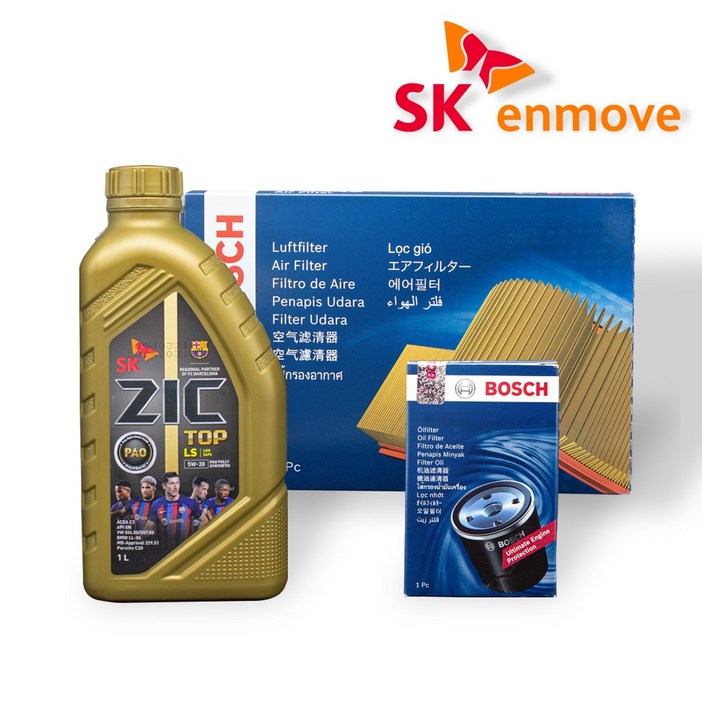 그랜져 HG 하이브리드 엔진오일 세트 지크 TOP LS 5W30 6L 보쉬 필터 A 2409 O 1182, 1개, 6L
