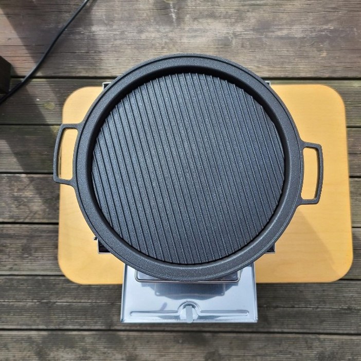 원형 그릴 코팅팬 불멍화로대 원버너 일본식 화로용 분리형 코팅 그리들, 1개