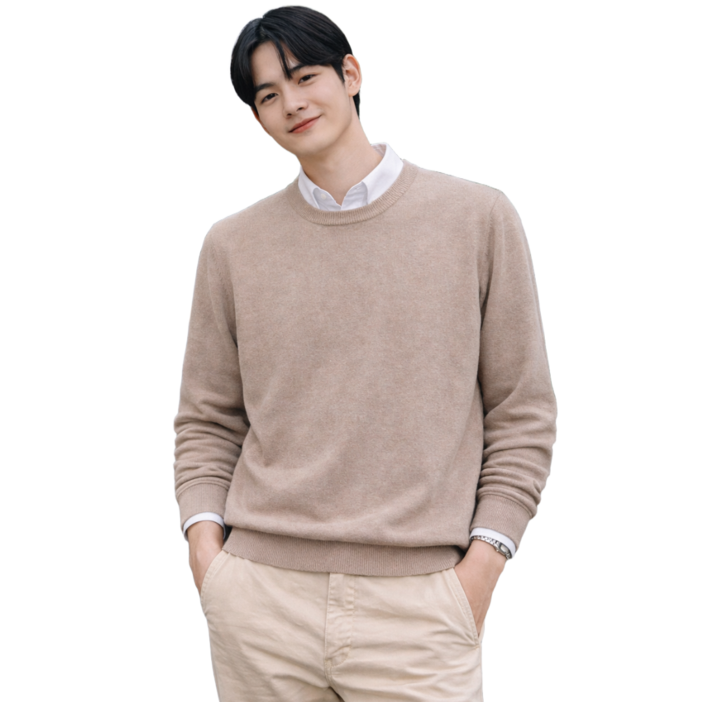MS HOME 라운드 니트 긴팔 남성 빅사이즈