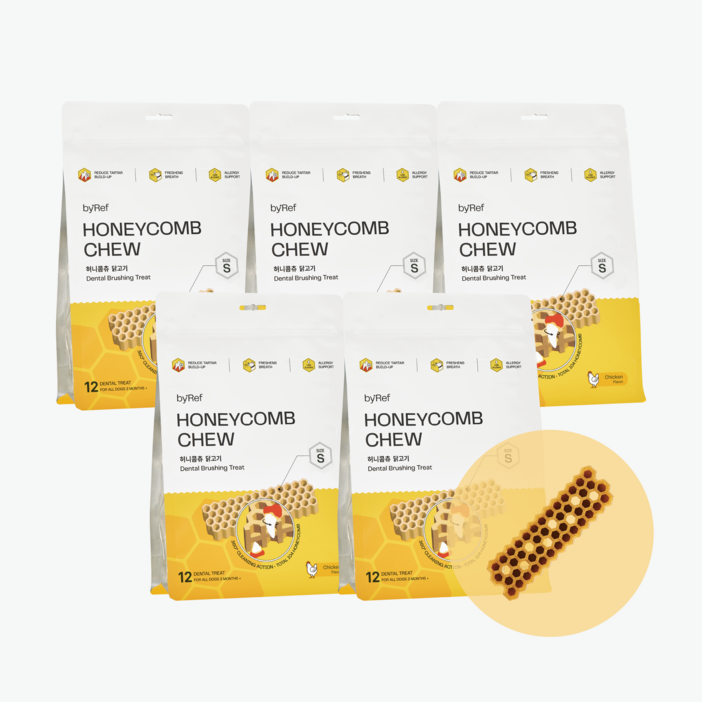 바이레프 강아지 허니콤츄 덴탈껌, 허니콤츄, 120g, 5개 바이레프 강아지 허니콤츄 덴탈껌, 허니콤츄, 120g, 5개