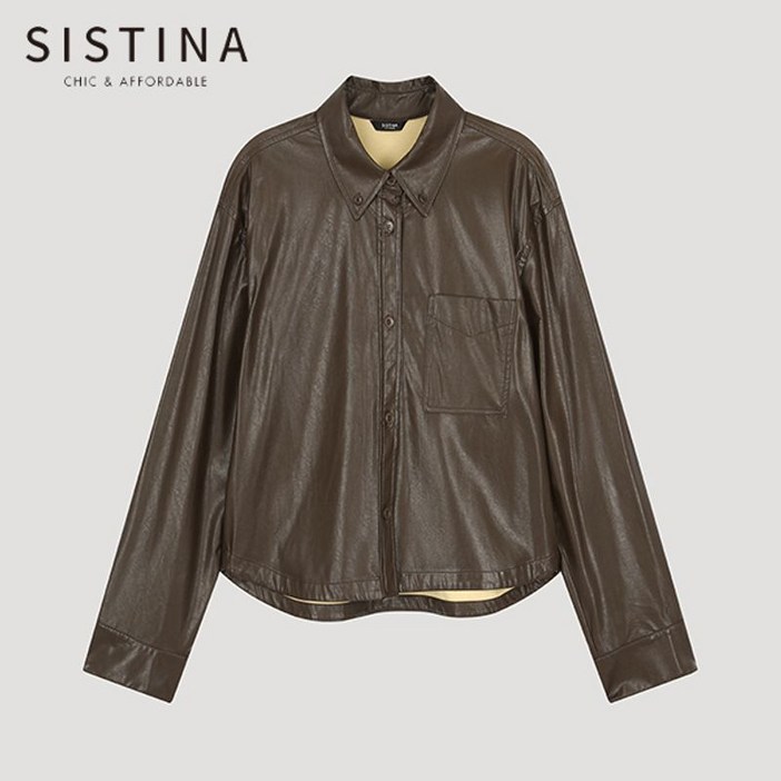 시스티나 에코 레더 크롭 셔츠 AWWSTO31060 DW