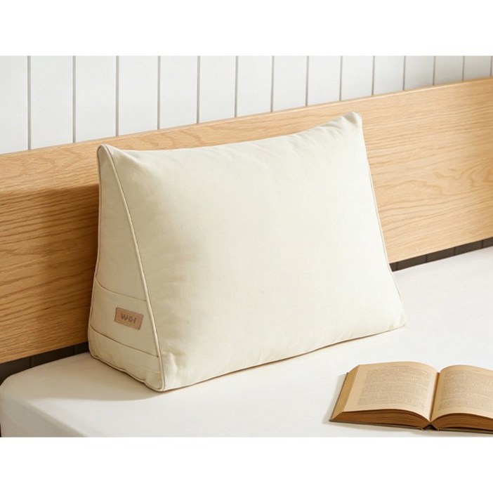 WHH 편안하고 부드러운 캔버스 삼각 등받이 쿠션 손잡이 포함