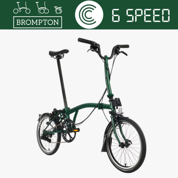 브롬톤 자전거 레이싱 그린 C라인 익스플로어 6단 2023년형 (S6L,S6R,M6L,M6R,H6L,H6R)