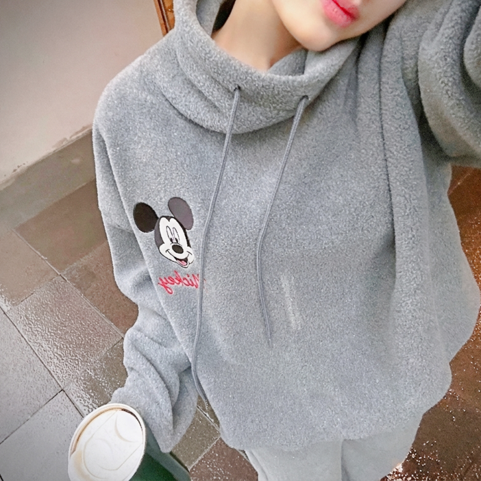 미키포근 터틀세트 플리스 셋업 터틀넥 맨투맨 플리스조거