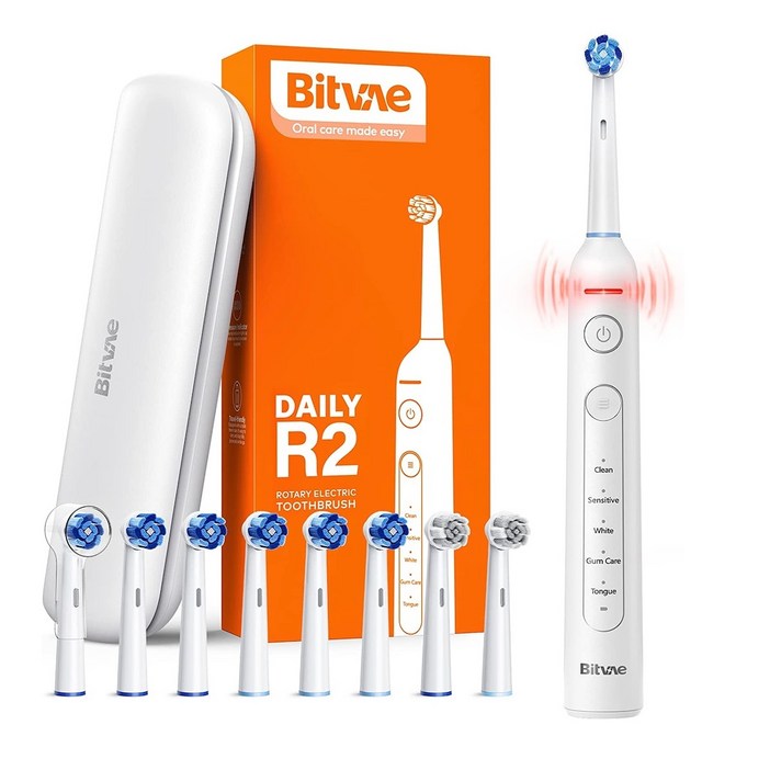 비트베이 R2 회전전동칫솔 스마트압력센서 칫솔모8개 휴대용케이스 포함 Bitvae Amazon 베스트 모델 비트베이 R2 회전전동칫솔 스마트압력센서 칫솔모8개 휴대용케이스 포함 Bitvae Amazon 베스트 모델