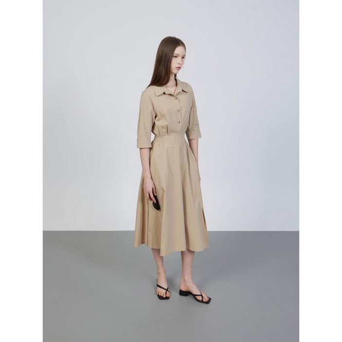 ZOOC 25년 여름 쥬크 셔츠형 플레어 원피스 Z252PSE101