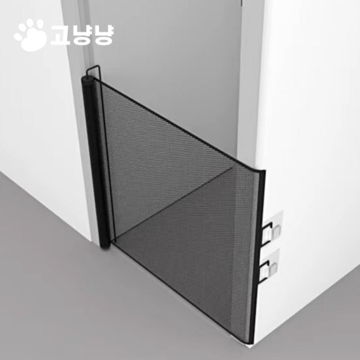 고냥냥 강아지 고양이 안전문 펫도어, 1개, 블랙