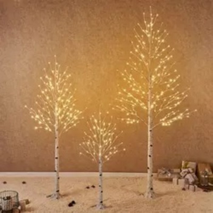 크리스마스장식품 자작나무 LED 크리스마스트리 2종 60cm,120cm 구성