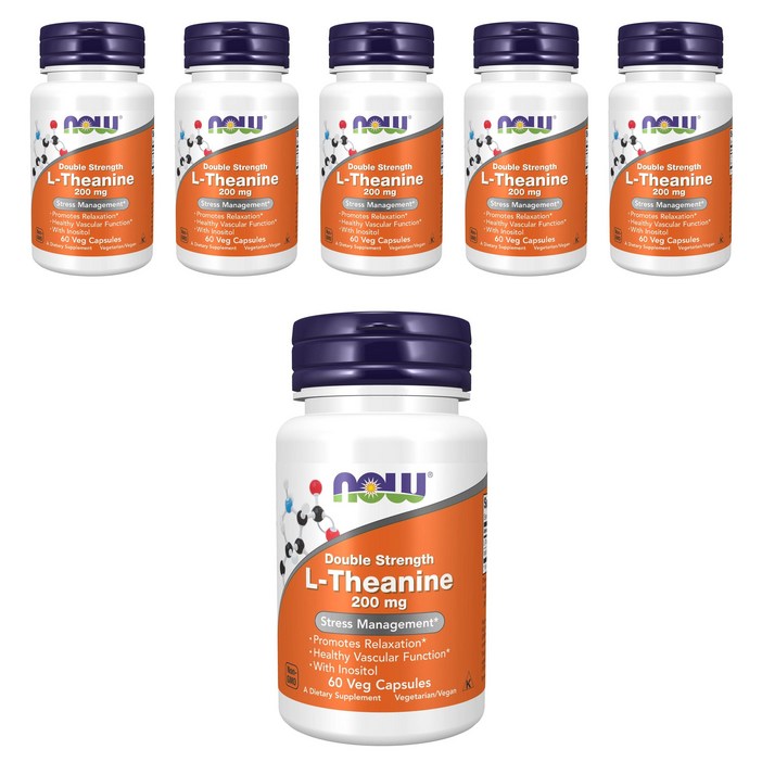 나우푸드 L테아닌 200mg 베지 캡슐, 60정, 6개
