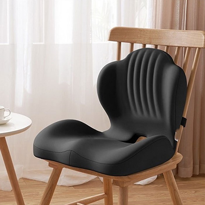 호밍사이 일체형 허리쿠션 등받이 방석  사무실의자  꼬리뼈 쿠션  바른자세 메모리폼  허리쿠션