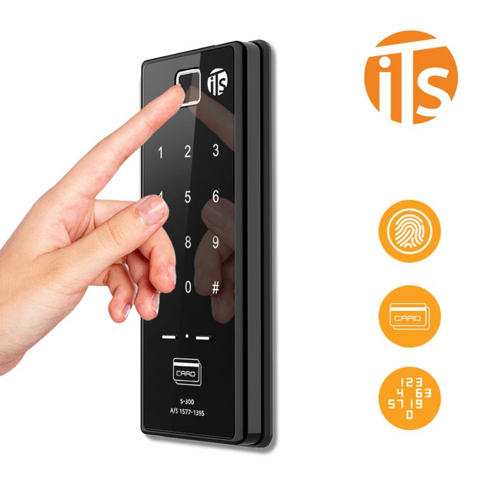 [전국설치] 신상품 이츠락 블랙미러 지문인식도어락 S-300 지문+카드키4개+번호키 현관문 디지털도어락 도어록, 방문설치, 이츠락 S-300