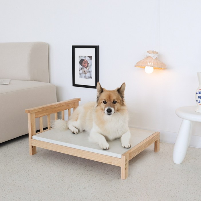 개심냥심 애견 대리석받침 원목침대 애견하우스