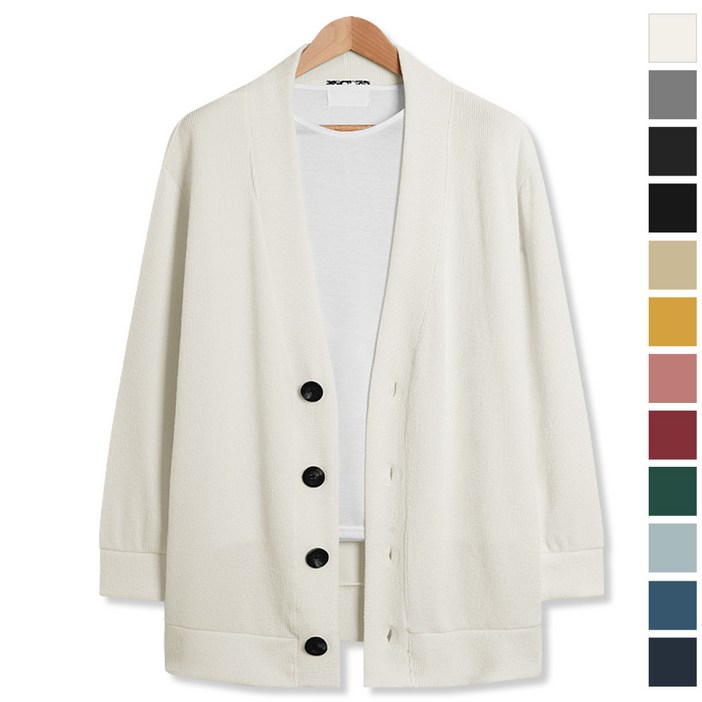 남녀공용 심플 빅버튼 오버핏 가디건 (LW017)