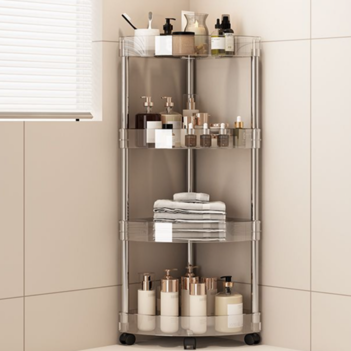또또몰 무타공 욕실 다용도 이동식 코너 4단선반