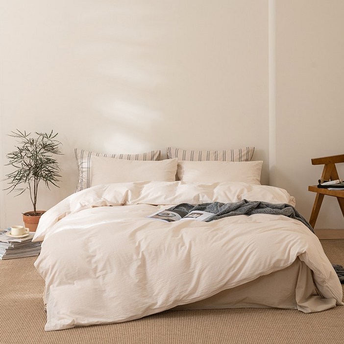 유판 100 순면 이불커버 1개  베개커버 2개 침구세트 이불커버 베개커버 세트