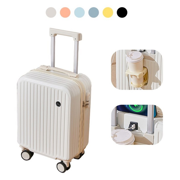 NewBoy 캐리어 18인치 기내용 미니  하드 여행용 감성 하드 캐리어 수납 주머니 대용량 패션 남녀 공용 흰색 블랙  분홍색  블루 옐로우