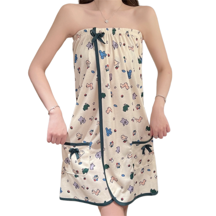 베코니아 여성용 골프가운 가운 입고 벗기 편한 프리미엄 샤워 가운