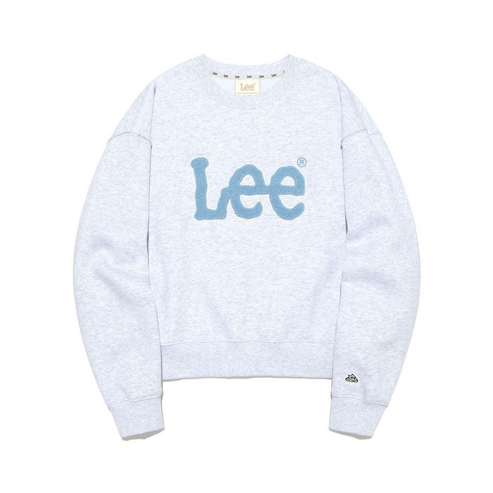 매장정품 LEE 리 우먼 빅 트위치 부클 기모 맨투맨 라이트그레이 LE2504CR60LG 837073