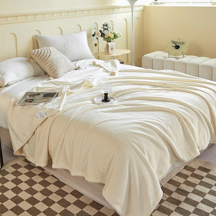 SOFMEA 극세사담요 대형 래셔 니트 담요 무릎담요 소파담요 부들 보온