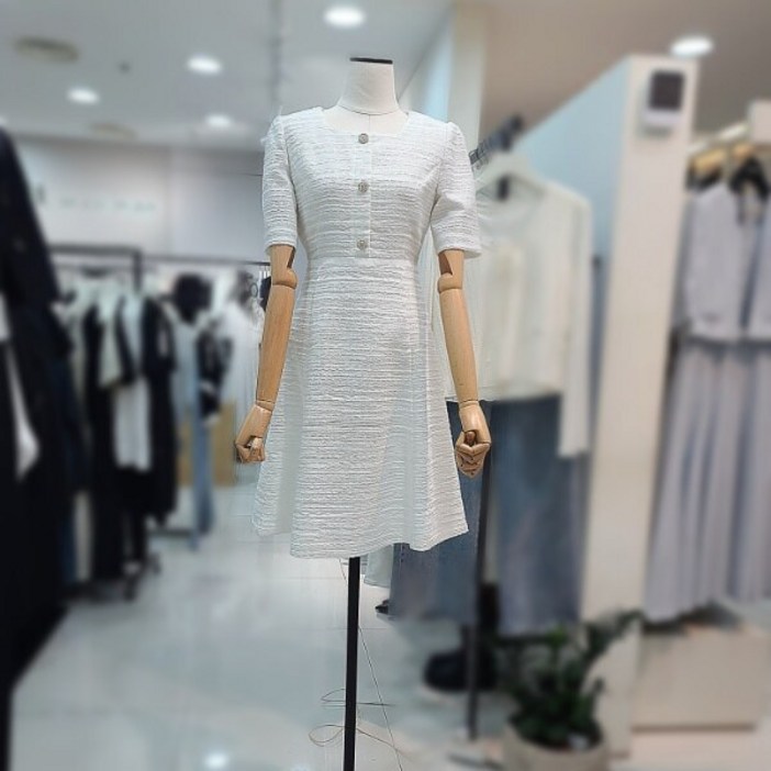 잇미샤 잇미샤  텍스쳐 라이닝 트위드 원피스ITO3WOP610DG